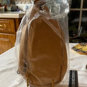 Tan Leather Men's Crossbody Bag